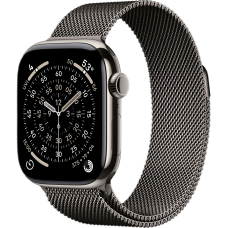 Apple Watch 11 42mm Steel Natural Titanium Case with Slate Milanese Loop