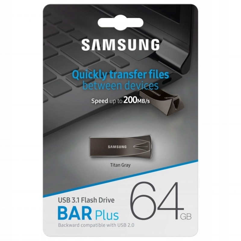 USB Накопитель Samsung Flash Drive Bar Plus 64GB Gray