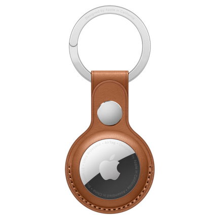 Кожаный брелок AirTag с кольцом для ключей Saddle Brown