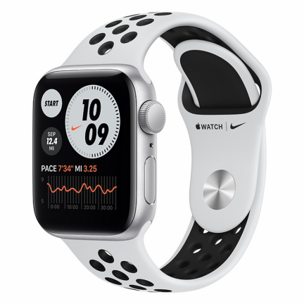Apple Watch SE 40mm Silver Aluminum Case / Pure Platinum/Black NIKE Sport Band