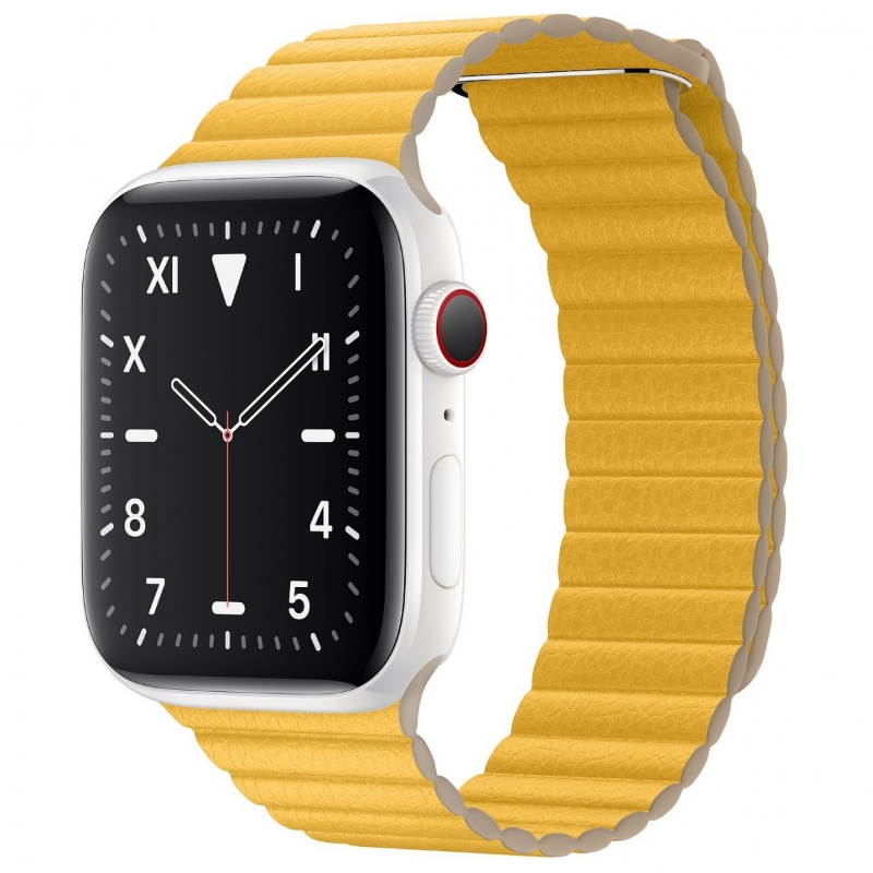 Apple Watch S5 44mm (Cellular) White Ceramic Case / Meyer Lemon Leather Loop