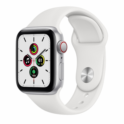 Apple Watch SE 40mm (Cellular) Silver Aluminum Case / White Sport Band
