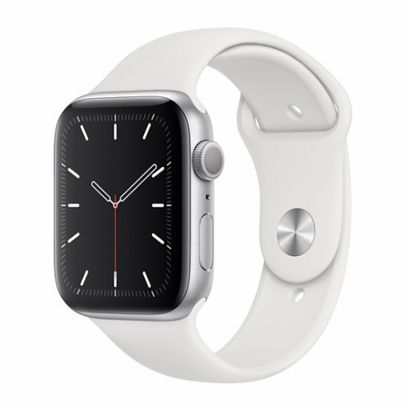 Apple Watch S5 44mm Silver Aluminum / White Sport Band