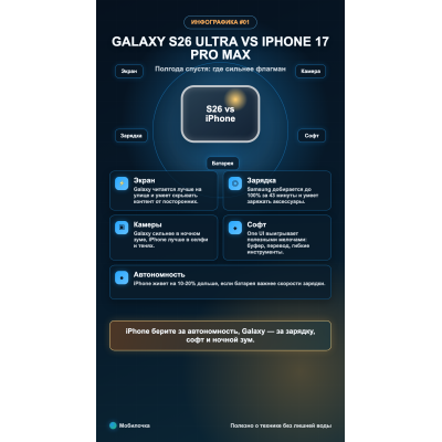 Galaxy S26 Ultra против iPhone 17 Pro Max: полгода спустя