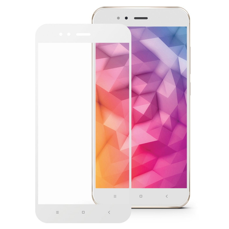 Защитное стекло 3D для Xiaomi Mi A1 Белое