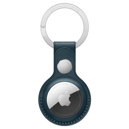Кожаный брелок AirTag с кольцом для ключей Baltic Blue