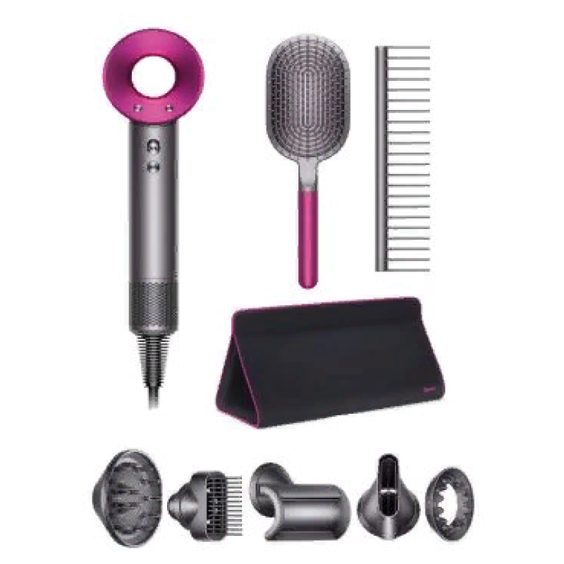 Dyson Hair Dryer HD07 с 5 насадками в дорожном чехле и расческами