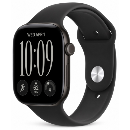 Apple Watch 12 42mm Black Aluminum Case / Black Sport Band