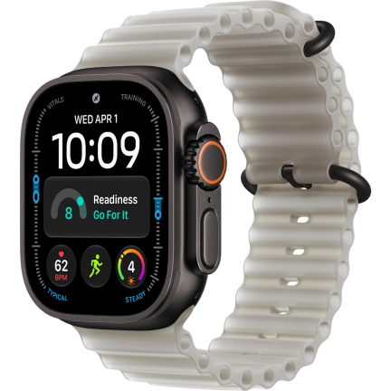 Apple Watch Ultra 4 (2026) 49mm Black Titanium Case /Translucent Gray Ocean Band