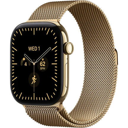 Apple Watch 12 42mm Radiant Gold Titanium / Milanese Loop