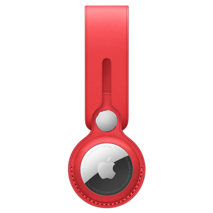 Кожаный брелок-подвеска AirTag Red