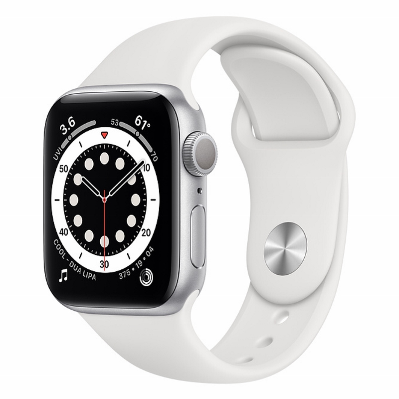 Apple Watch S6 40mm Silver Aluminum Case / White Sport Band