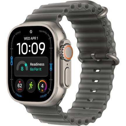 Apple Watch Ultra 4 (2026) 49mm Natural Titanium Case /Translucent Black Ocean Band