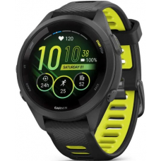 Garmin Forerunner 265S Black Bezel and Case with Black/Amp Yellow Silicone Band 42mm