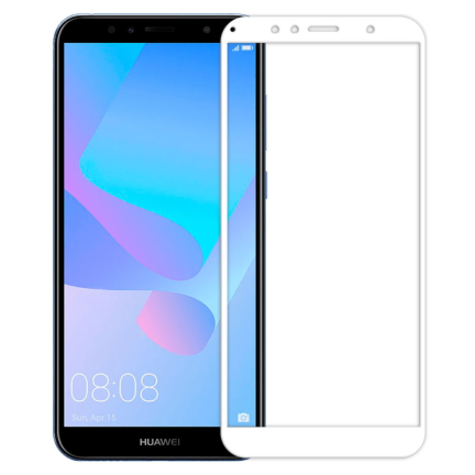 Защитное стекло 3D для Huawei Y6 Prime Белое