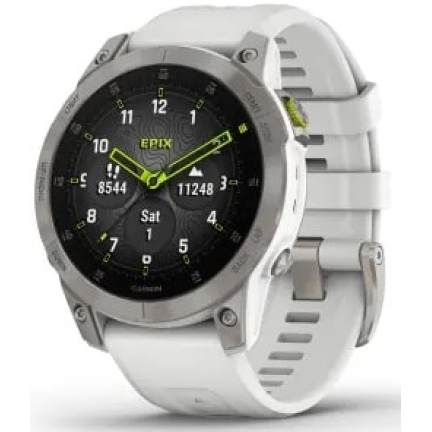 Garmin epix (Gen 2) Sapphire 47 mm White Titanium / Carrera White Band