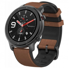 Xioami Amazfit GTR 47mm Aluminum Alloy / Brown Leather Strap