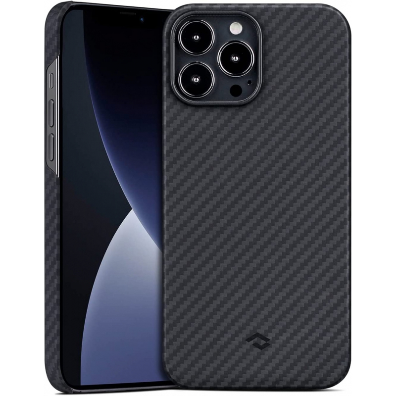 Чехол iPhone 14 Pro Max Pitaka Fusion Weaving MagEZ Case 3 Black Gray Black (Черный)