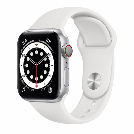 Apple Watch S6 40mm (Cellular) Silver Aluminum Case / White Sport Band
