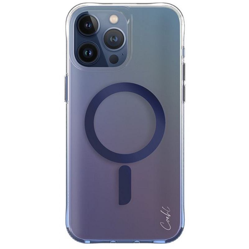 Чехол iPhone 15 Pro Max Uniq COEHL MagSafe Dazze Azure Blue Silver (Серебристый)