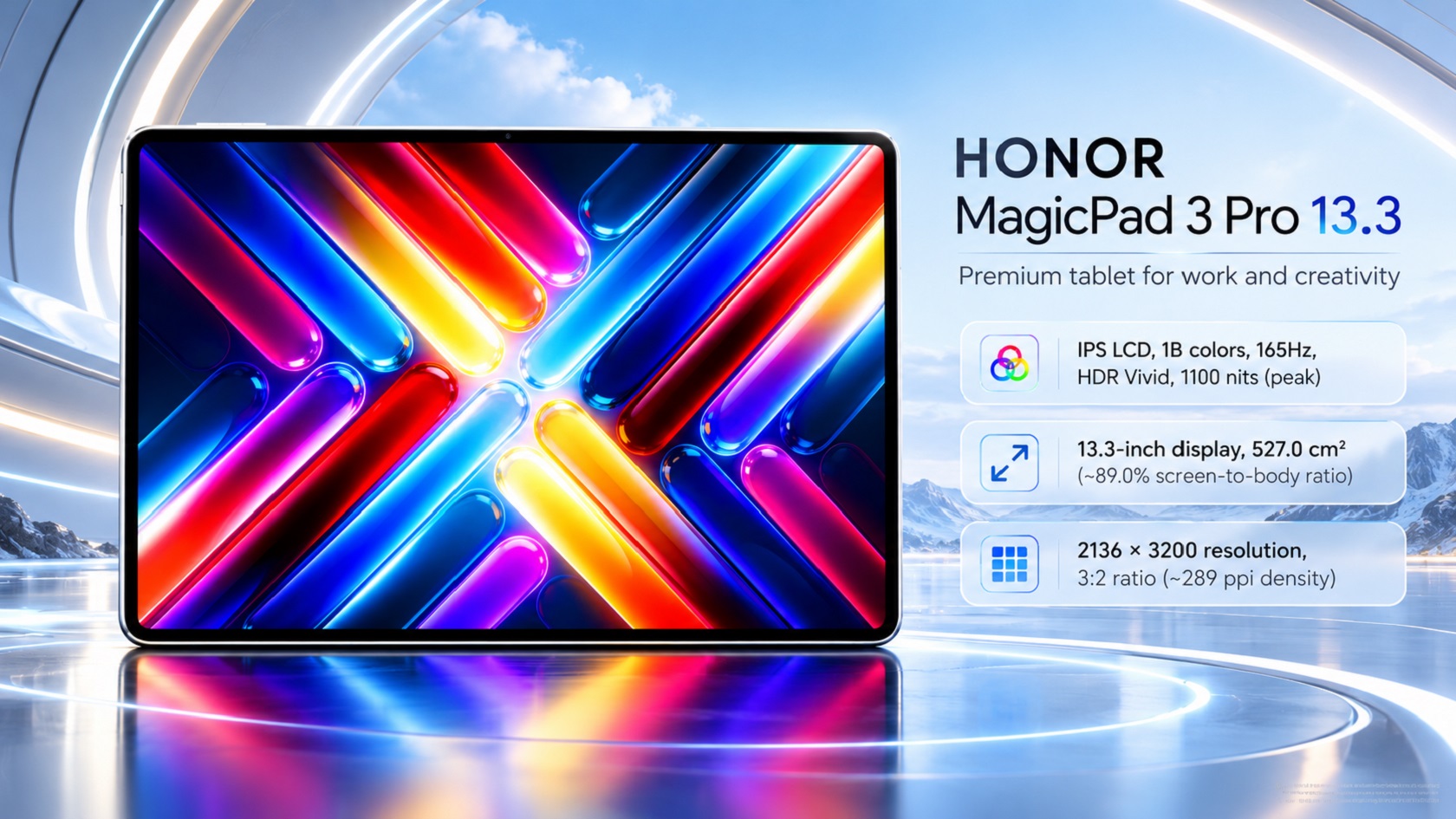 HONOR MagicPad 3 Pro 13.3 — вид спереди