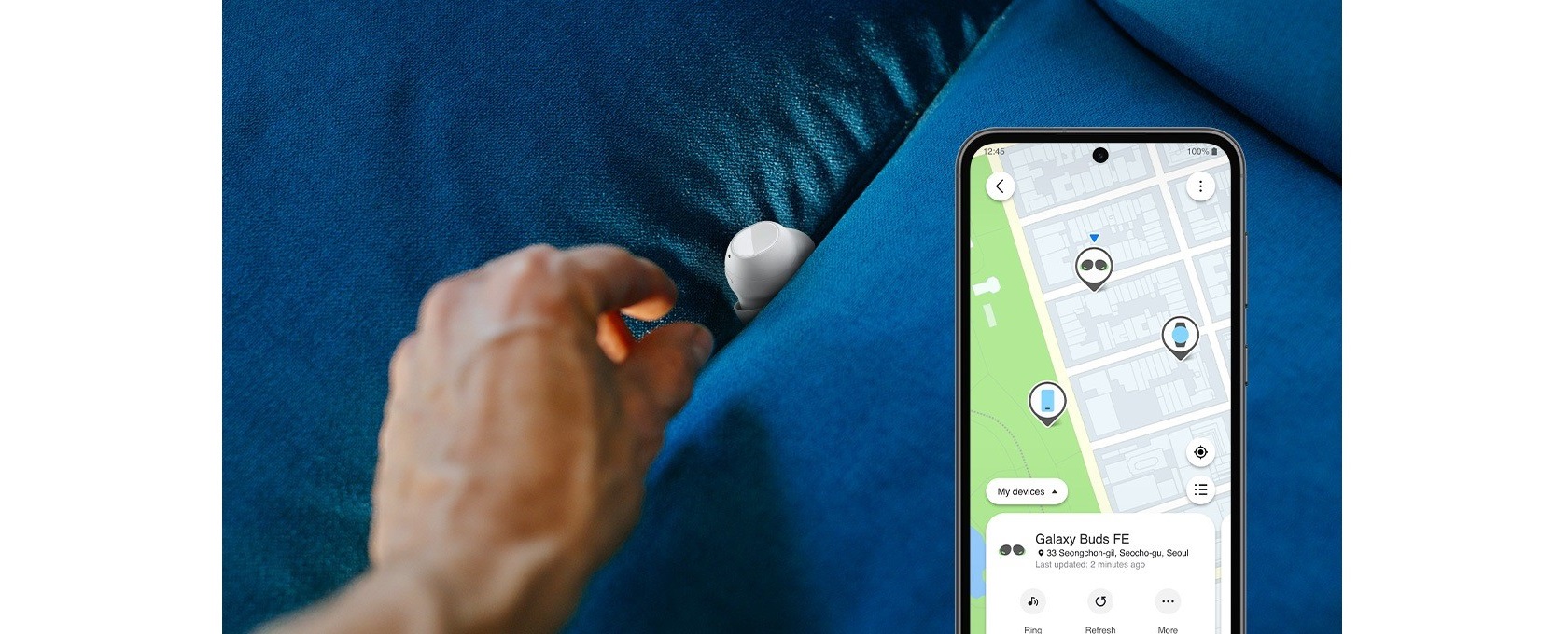 Samsung Galaxy Buds FE - вид сбоку
