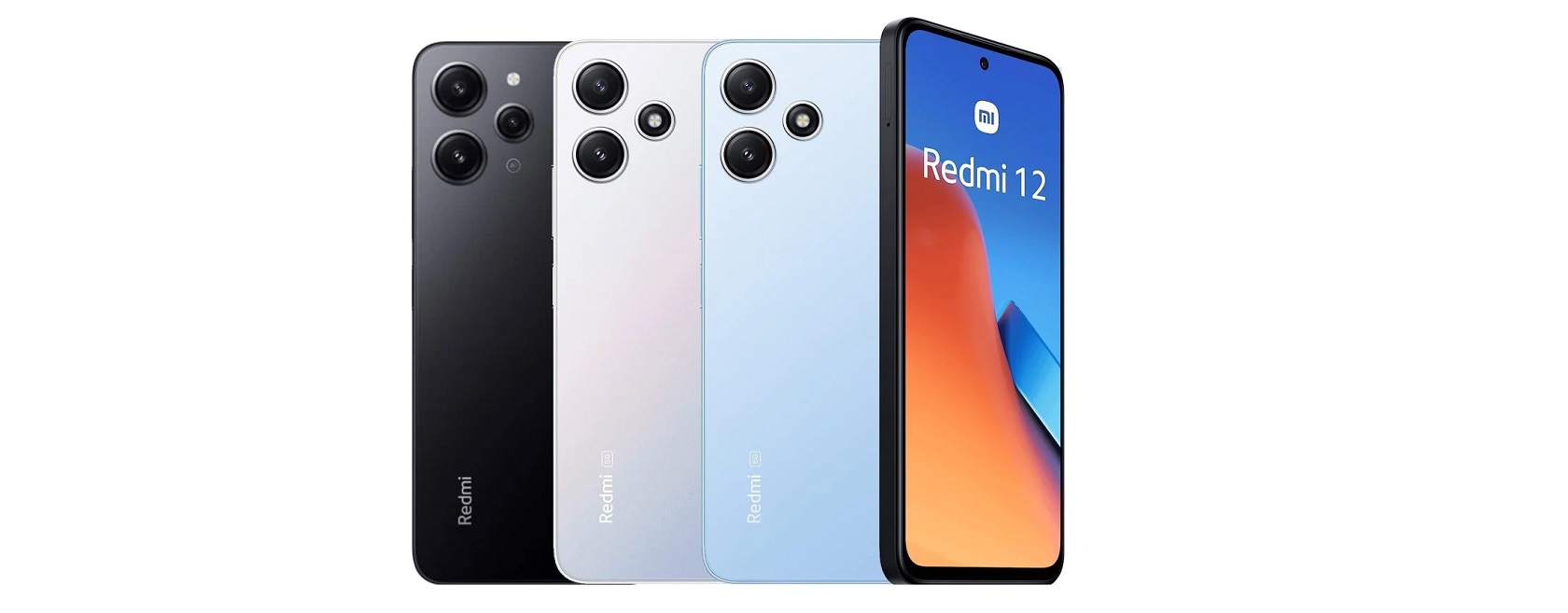 Xiaomi Redmi 12 — фронтальная панель и черный корпус Xiaomi Redmi 12 черный вид спереди