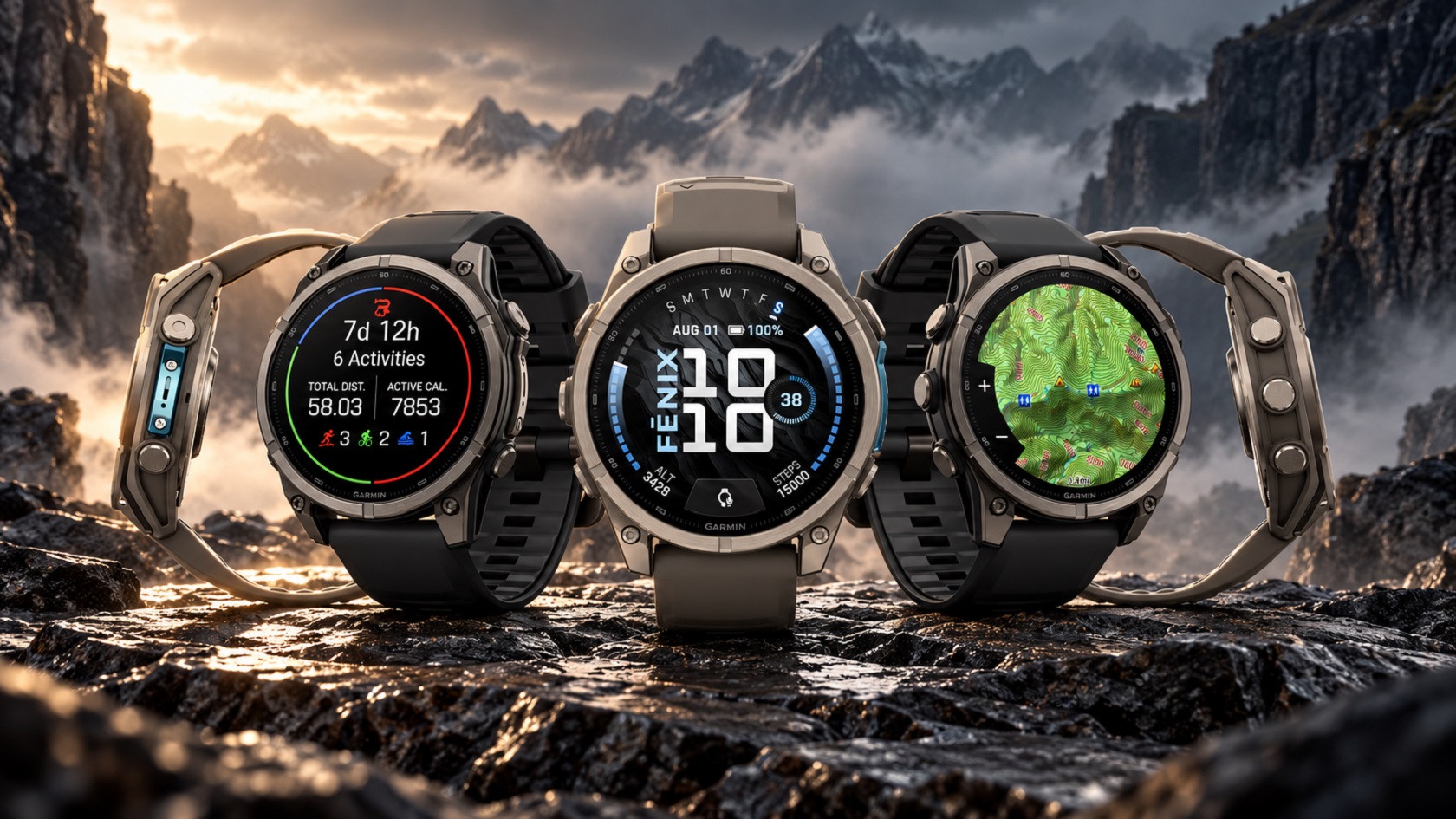 Garmin fēnix 9 Смарт-часы Garmin fēnix 9 — вид спереди