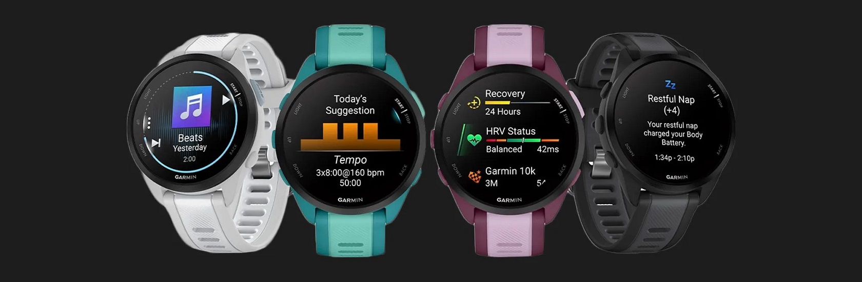 Garmin Forerunner 165 - вид спереди