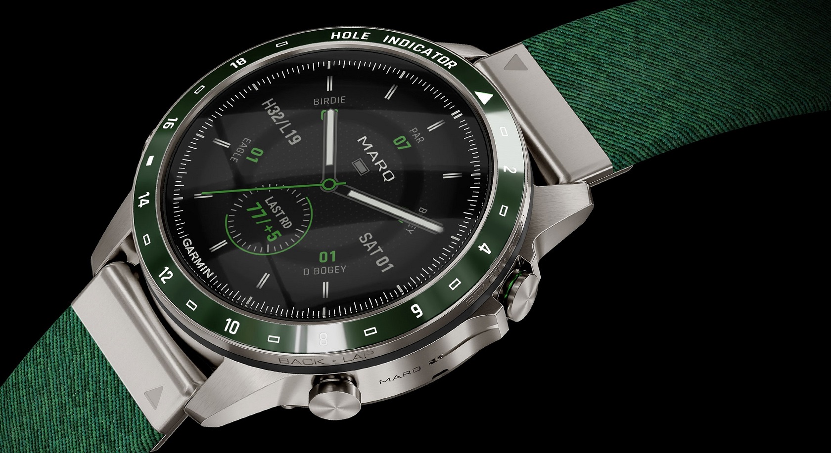 Garmin MARQ Golfer Gen 2 - ремешок и дисплей