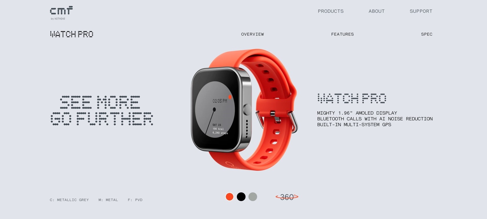 Nothing CMF Watch Pro - вид спереди